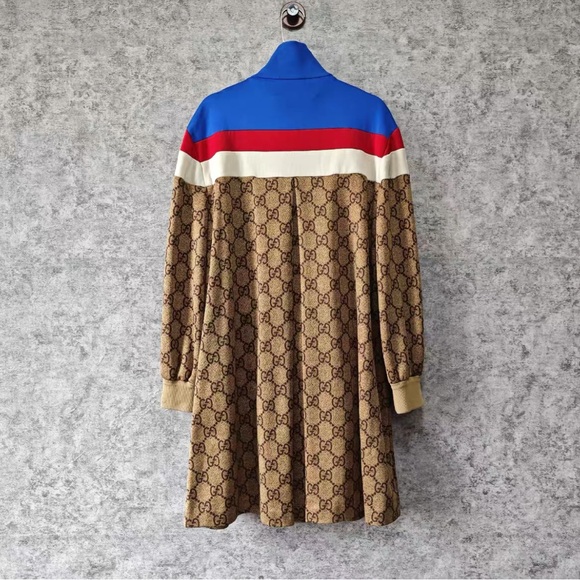 🚩steal authentic Gucci Women's Blue and Brown Bomber Jacket - Picture 2 of 5